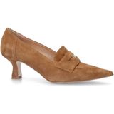 Manfield - Dames - Beige suède pumps - Maat 40