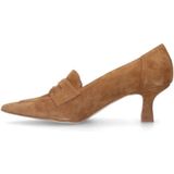 Manfield - Suède Pumps - Cognac - Bovenwerk Suède - Voering Leer