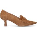 Manfield - Suède Pumps - Cognac - Bovenwerk Suède - Voering Leer