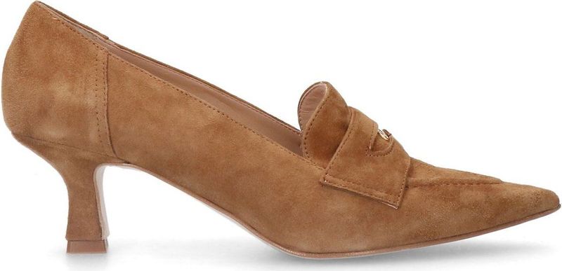 Manfield - Suède Pumps - Cognac - Bovenwerk Suède - Voering Leer