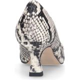 Manfield Grijze Leren Pumps met Slangenprint