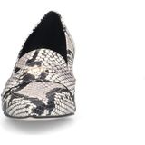 Manfield Grijze Leren Pumps met Slangenprint