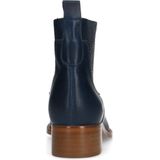 Manfield - Enkellaarsjes - Donkerblauw - Leer