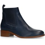 Manfield - Enkellaarsjes - Donkerblauw - Leer