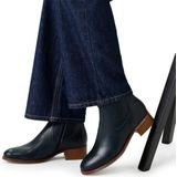 Manfield - Enkellaarsjes - Donkerblauw - Leer