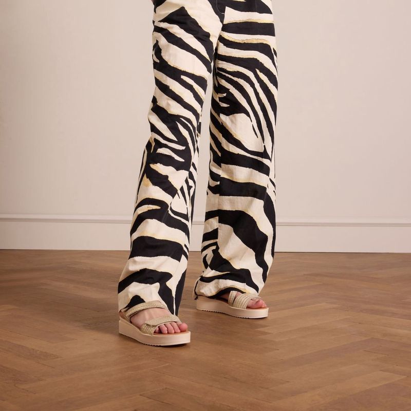 No Stress - Croco Sandalen - Goud - Leer - Met Memory Foam Voetbed