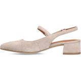 Manfield - Beige Slingback Pumps - Suède - Met Memory Foam Voetbed