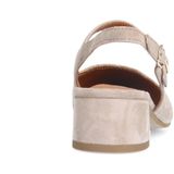 Manfield - Beige Slingback Pumps - Suède - Met Memory Foam Voetbed
