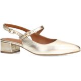 Manfield - Slingback Pumps - Geel - Goud - Leer