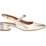Manfield - Slingback Pumps - Geel - Goud - Leer