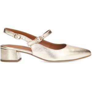 Manfield - Slingback Pumps - Geel - Goud - Leer