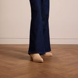 No Stress - Enkellaarsjes - Beige - Suède - Blokhak 6 cm