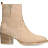 No Stress - Enkellaarsjes - Beige - Suède - Blokhak 6 cm