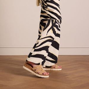 No Stress - Dames - Beige suède sandalen - Maat 39