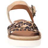 No Stress - Sandalen - Beige - Suède - Fluwelen Sandalen met Leo Details