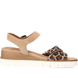 No Stress - Sandalen - Beige - Suède - Fluwelen Sandalen met Leo Details