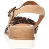 No Stress - Sandalen - Beige - Suède - Fluwelen Sandalen met Leo Details