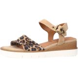 No Stress - Sandalen - Beige - Suède - Fluwelen Sandalen met Leo Details