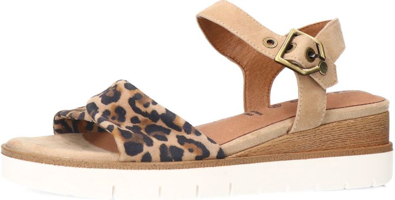 No Stress - Sandalen - Beige - Suède - Fluwelen Sandalen met Leo Details