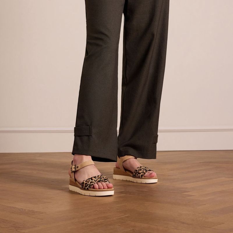 No Stress - Sandalen - Beige - Suède - Leopard Details