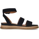 No Stress - Plateau Sandalen - Zwart - Suède - Klittenbandsluiting