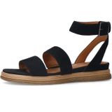No Stress - Plateau Sandalen - Zwart - Suède - Klittenbandsluiting