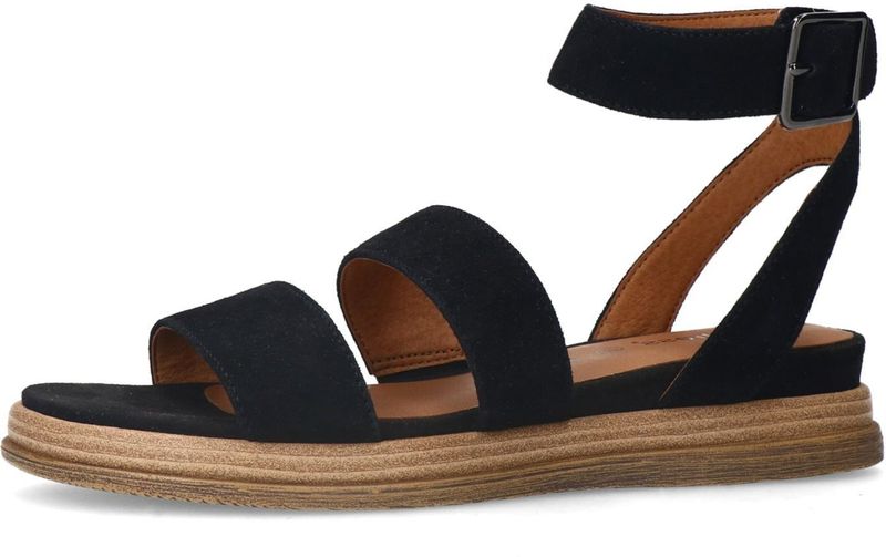 No Stress - Plateau Sandalen - Zwart - Suède - Klittenbandsluiting