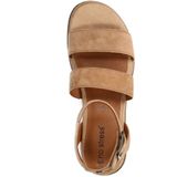 Manfield - Sandalen - Beige - Suède - Memory Foam - Enkelband