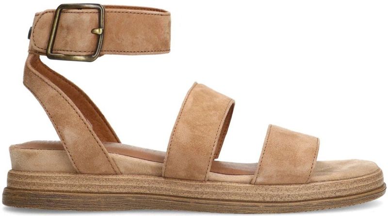 Manfield - Sandalen - Beige - Suède - Memory Foam - Enkelband