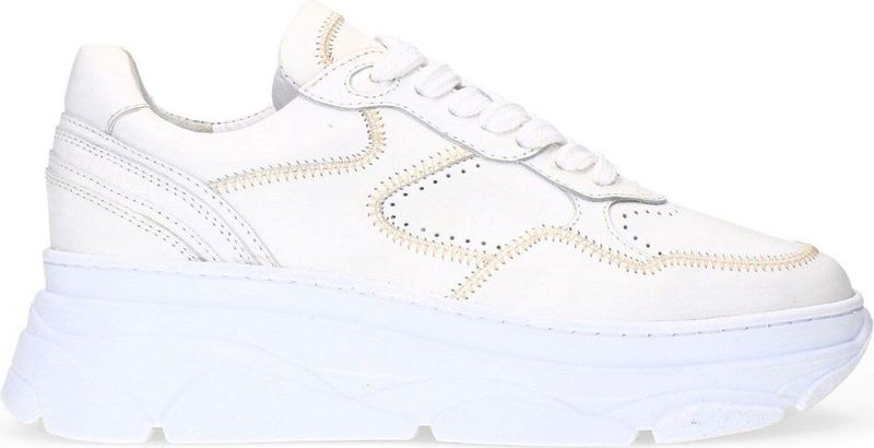 Manfield - Chunky Sneakers - Wit - Leer