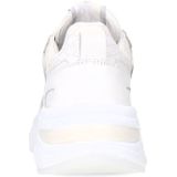 Manfield - Sneakers - Wit - Leer - Zilveren Details