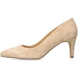 Manfield - Suède Pumps - Beige - Suède - Leer Voering