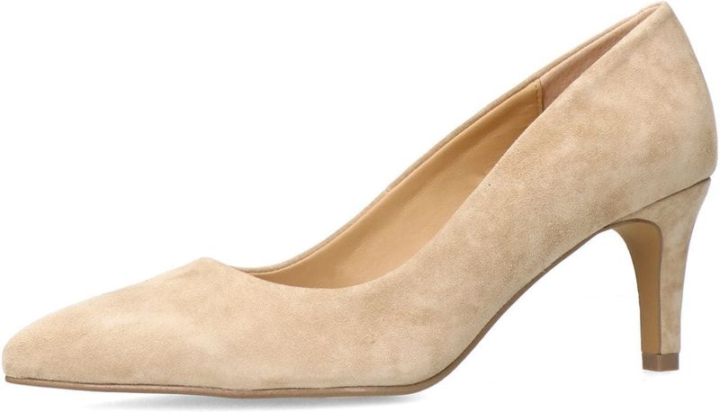 Manfield - Suède Pumps - Beige - Suède - Leer Voering