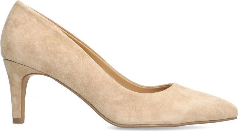 Manfield - Suède Pumps - Beige - Suède - Leer Voering