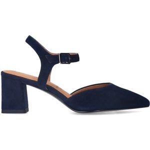 Manfield - Navy Slingback Pumps - Blauw - Suède