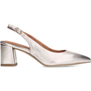 Manfield - Slingback Pumps - Geel - Leder - Met Enkelbandje