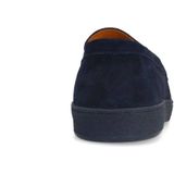 Manfield - Loafers - Donkerblauw - Suède - Platte Zool