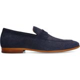 Manfield - Blauwe Loafers - Suède - Gevlochten Details