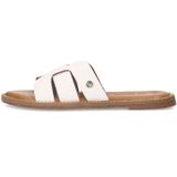 Manfield - Witte Slippers - Leer - Memory Foam Voetbed