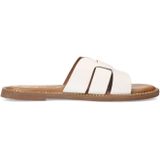 Manfield - Witte Slippers - Leer - Memory Foam Voetbed