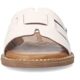 Manfield - Witte Sliders - Leer - Memory Foam Voetbed