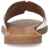 Manfield - Witte Sliders - Leer - Memory Foam Voetbed