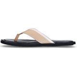 Manfield - Teenslippers - Beige - Textiel - Platte Zool