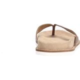 Manfield - Leren Teenslippers - Cognac - Leer