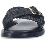 Manfield - Gevlochten Slippers - Zwart - Kunststof