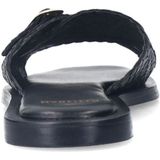 Manfield - Gevlochten Slippers - Zwart - Kunststof