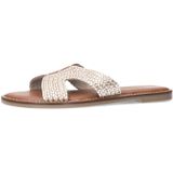 Manfield - Leren Slippers - Goud - Leer