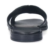 Manfield - Slippers - Zwart - Leer