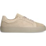 Manfield - Heren - Beige nubuck sneakers