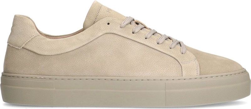 Manfield - Heren - Beige nubuck sneakers